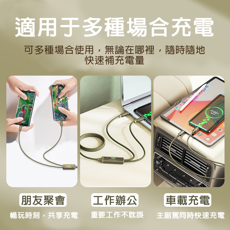 台灣現貨 REMAX 100W 一拖二編織快充線 Type-c 充電線數據線 1200MM 鋁合金快充線 | 蝦皮購物