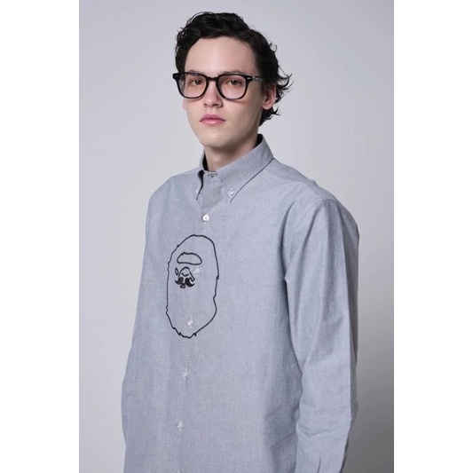 紳士猿MR. BATHING APE Type OXFORD WIDE FIT BD bape電繡襯衫