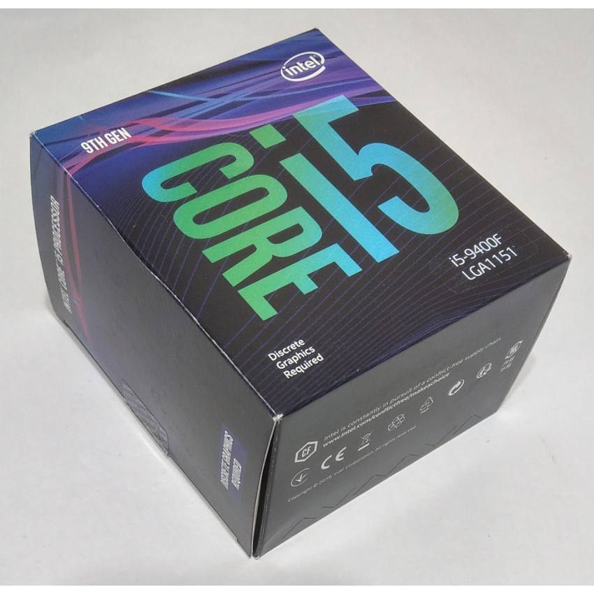 Intel core i5-9400F CPU 紙盒+貼紙| 蝦皮購物