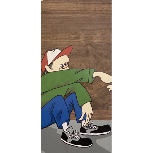 花井佑介Yusuke Hanai x Fwenclub Throw Stone Wood Panel 木製版畫| 蝦皮購物