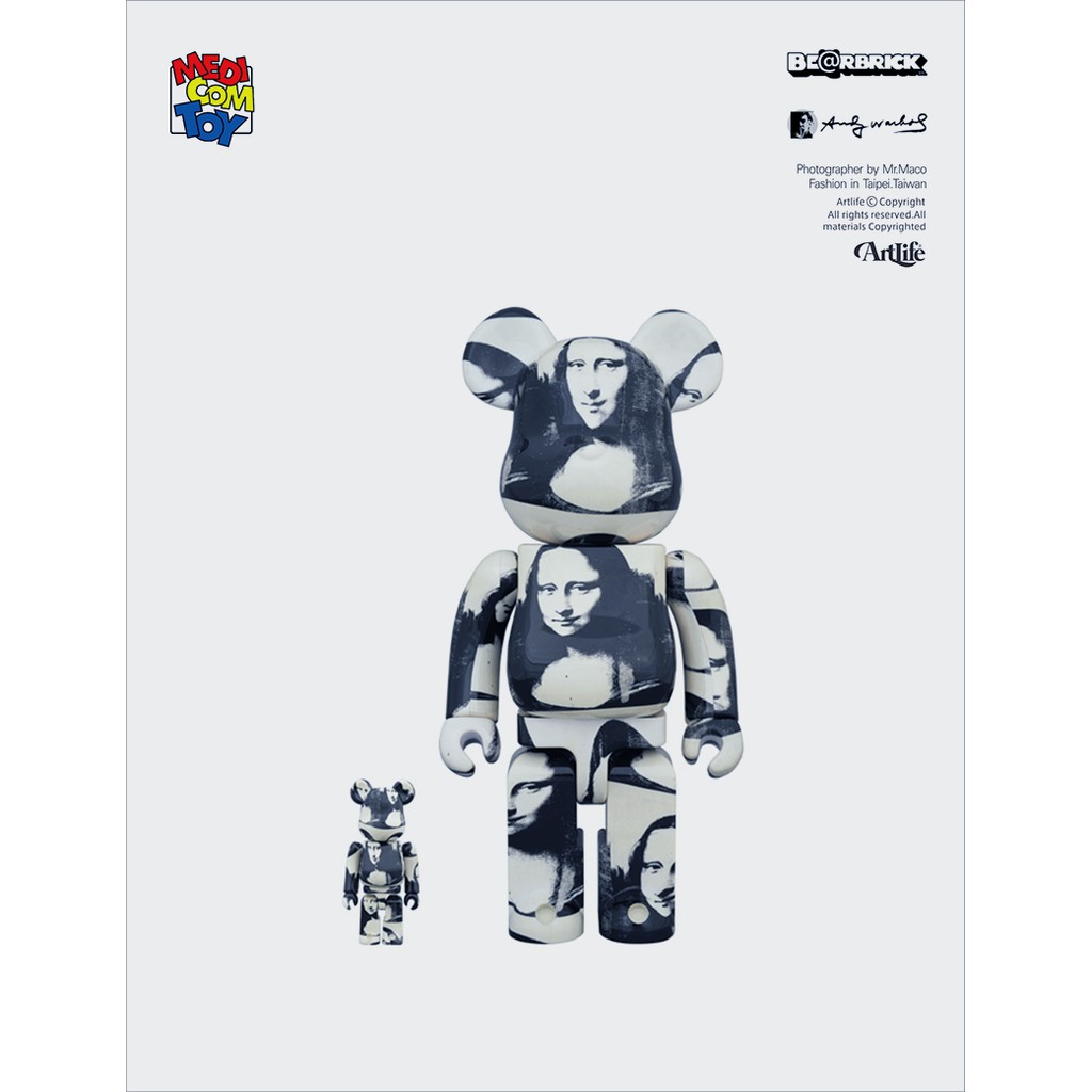 ArtLife @ MEDICOM Be@rbrick Mona Lisa 100％ & 400 安迪沃荷蒙娜麗莎