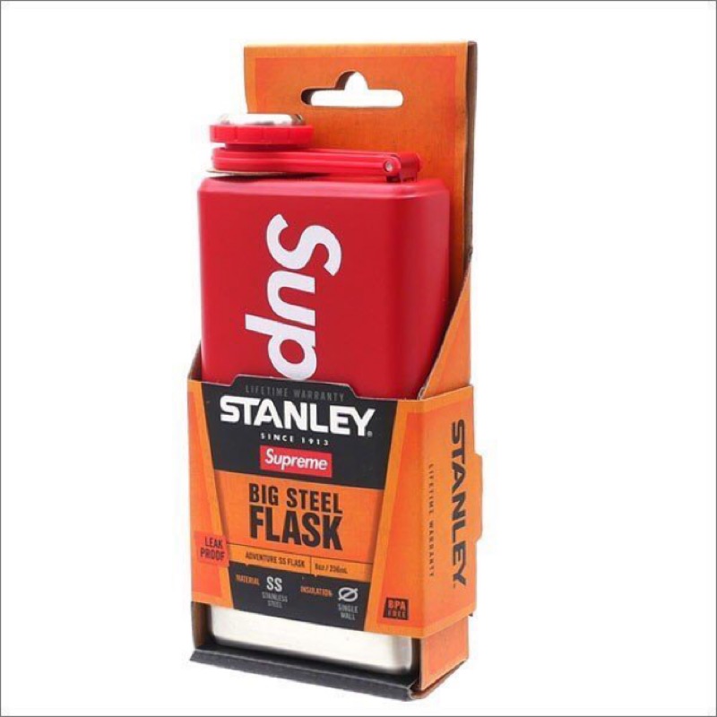 Supreme Stanley Adventure Flask Red 17SS 紅色Logo 不鏽鋼酒壺水壺
