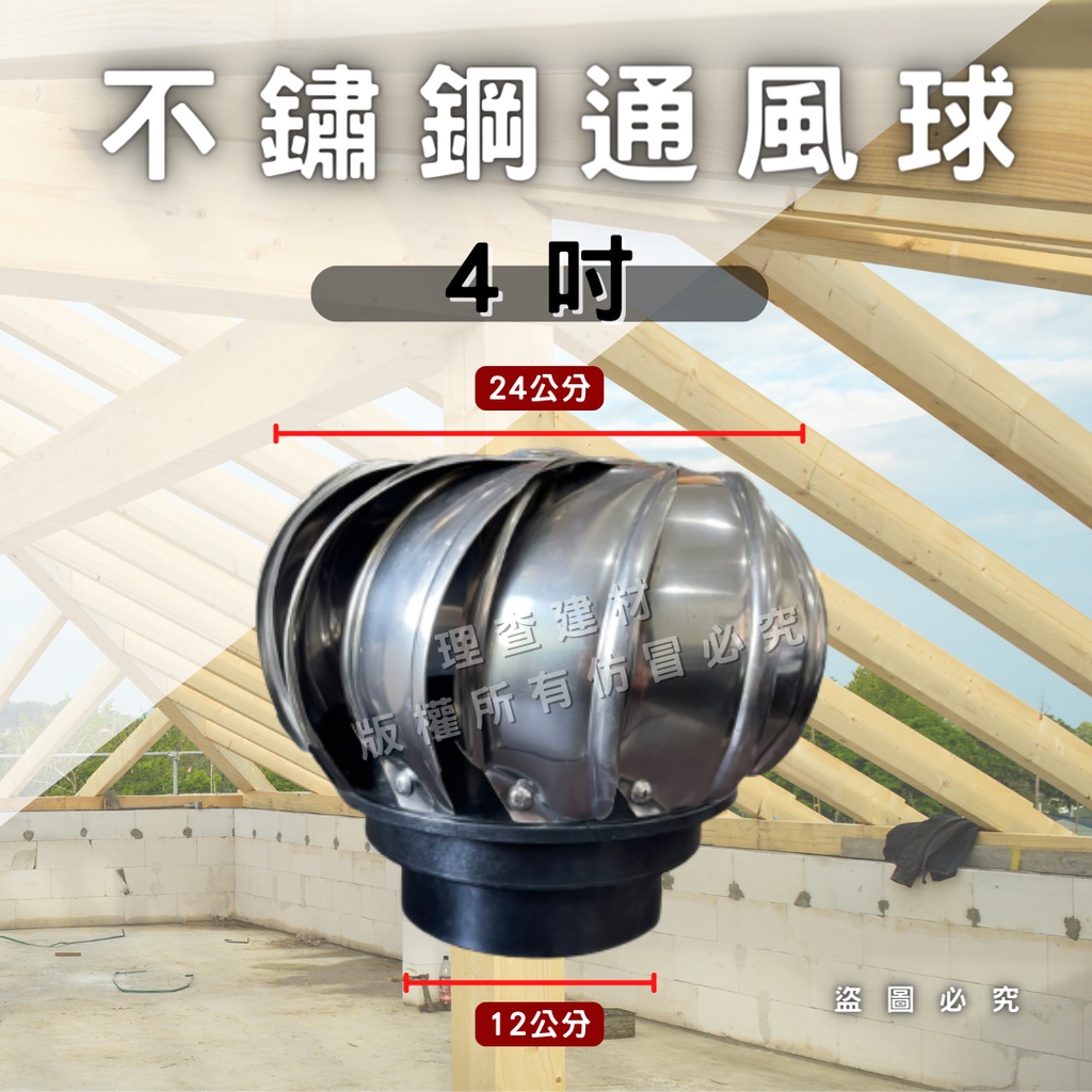 【理查建材】(開發票) 通風球 通風器 自然排風球 屋頂通風器 散熱通風 免電力排風扇 烤漆板屋頂用 浴廁用 廚房用 | 蝦皮購物