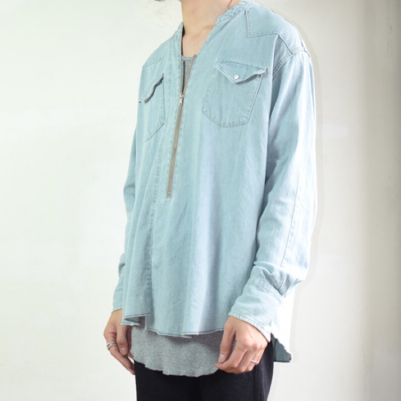 日本品牌 Unused 8oz denim pullover western shirt