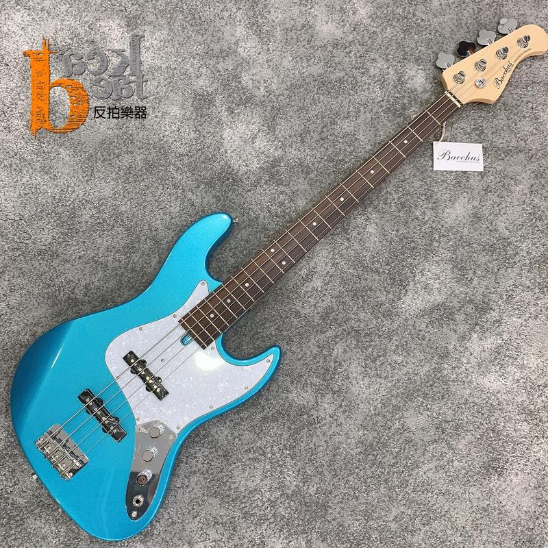 反拍樂器】Bacchus Bass WJB-360R LPB 貝斯湖水藍入門最佳選擇送琴袋