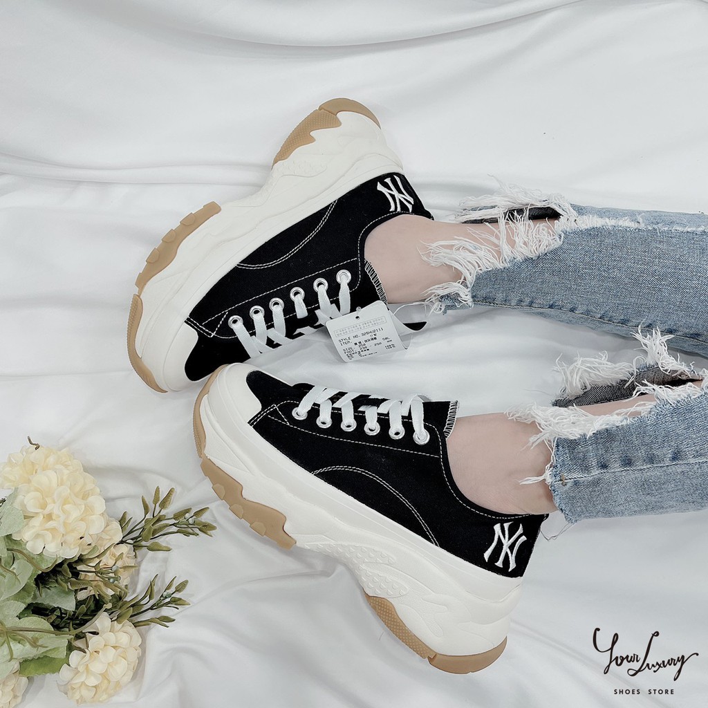 【Luxury】MLB Korea Big Ball Chunky High Low 厚底 低筒 帆布鞋 老爹鞋 增高 蝦皮購物