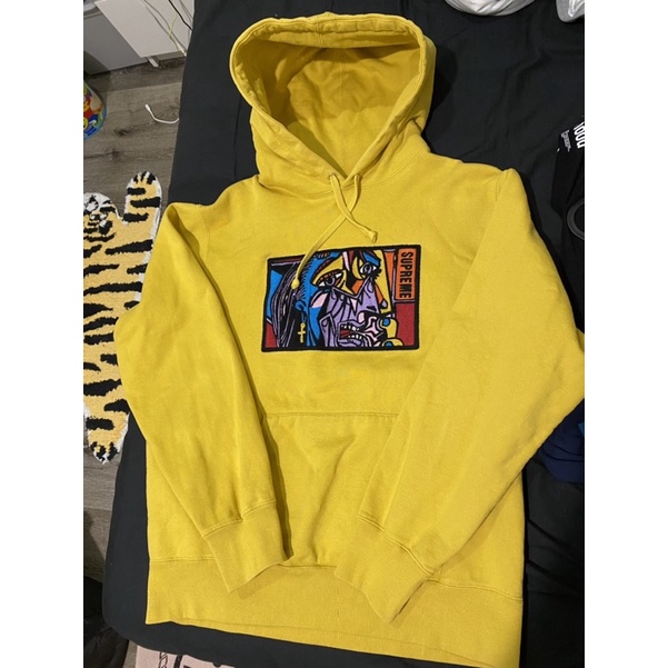 Supreme chainstitch hooded sweatshirt FW18 帽T 連帽 刷毛 刺繡 二手 M