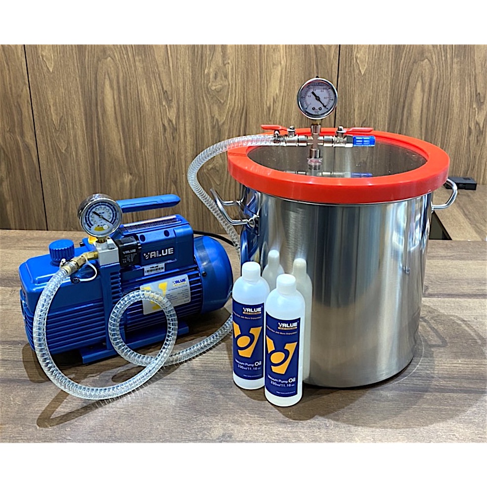 12吋型真空脫泡機( 飛越1/2HP*6CFM真空幫浦)--矽膠/環氧樹脂/公仔/手工