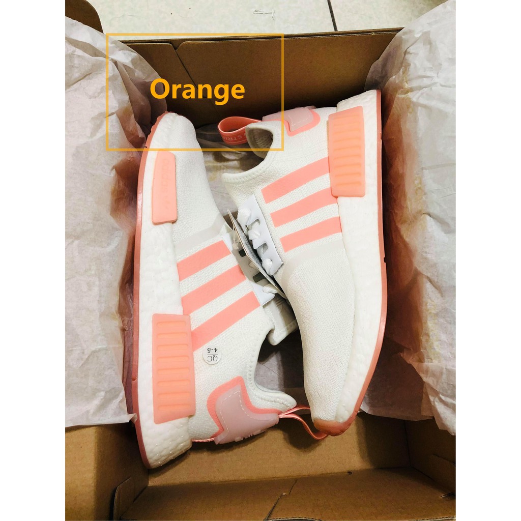 Adidas nmd on sale white and orange