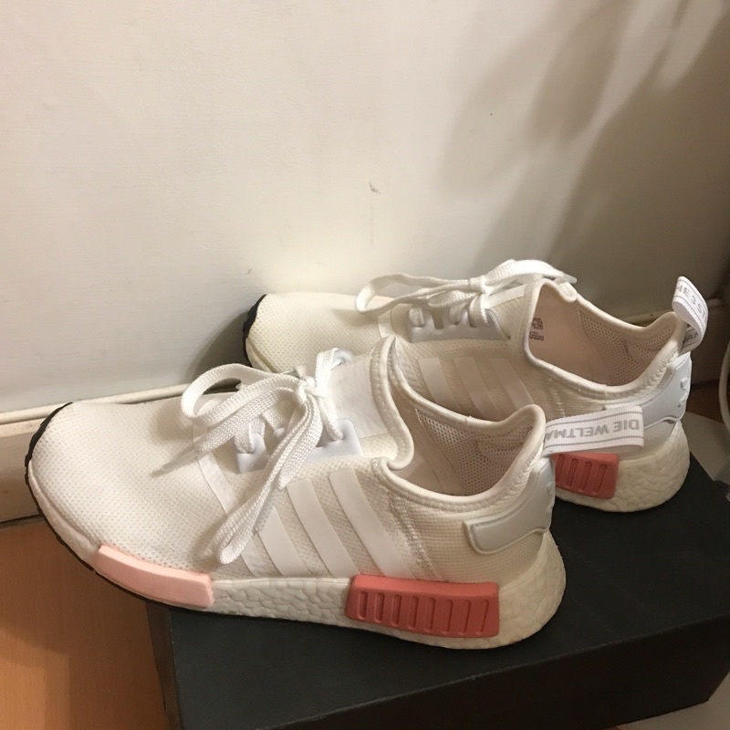 Adidas nmd white on sale and icey pink