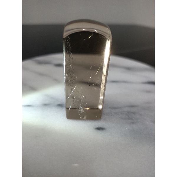 天然水晶 茶晶 髮晶 印章 印材 2.2cm 方印