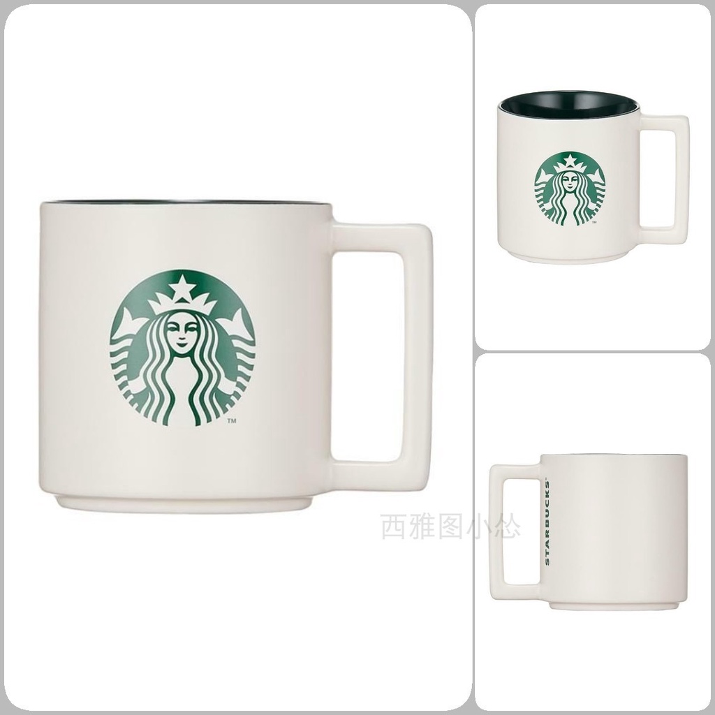 Starbucks官方正品！韓國星巴克杯子core奶色海神女妖方形陶瓷馬克杯果汁珍奶茶奶昔茶水咖啡杯355ml | 蝦皮購物