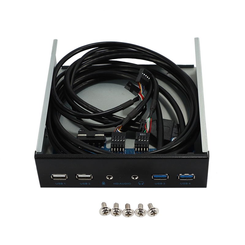 5.25英寸台式電腦機箱內部前面板USB集線器2端口USB 3.0和2端口USB 2.0，帶高清音頻端口20針連接器 | 蝦皮購物