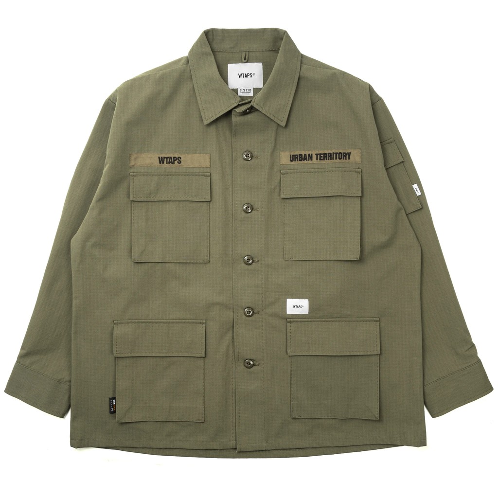 逢甲FUZZY】WTAPS JUNGLE LS 四口袋口袋襯衫外套黑橄欖綠202WVDT-SHM01