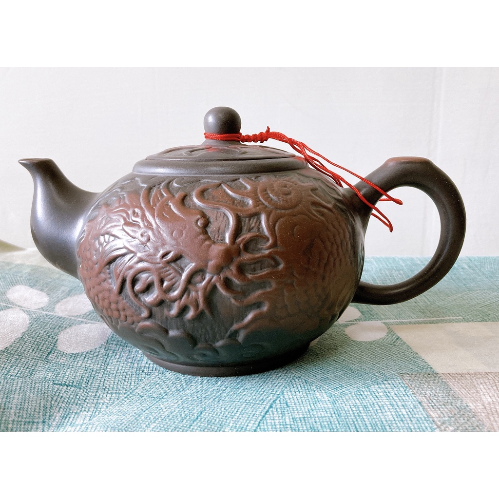 龍口急須 雙龍・蒼龍・陶製唐物茶壺 あつい