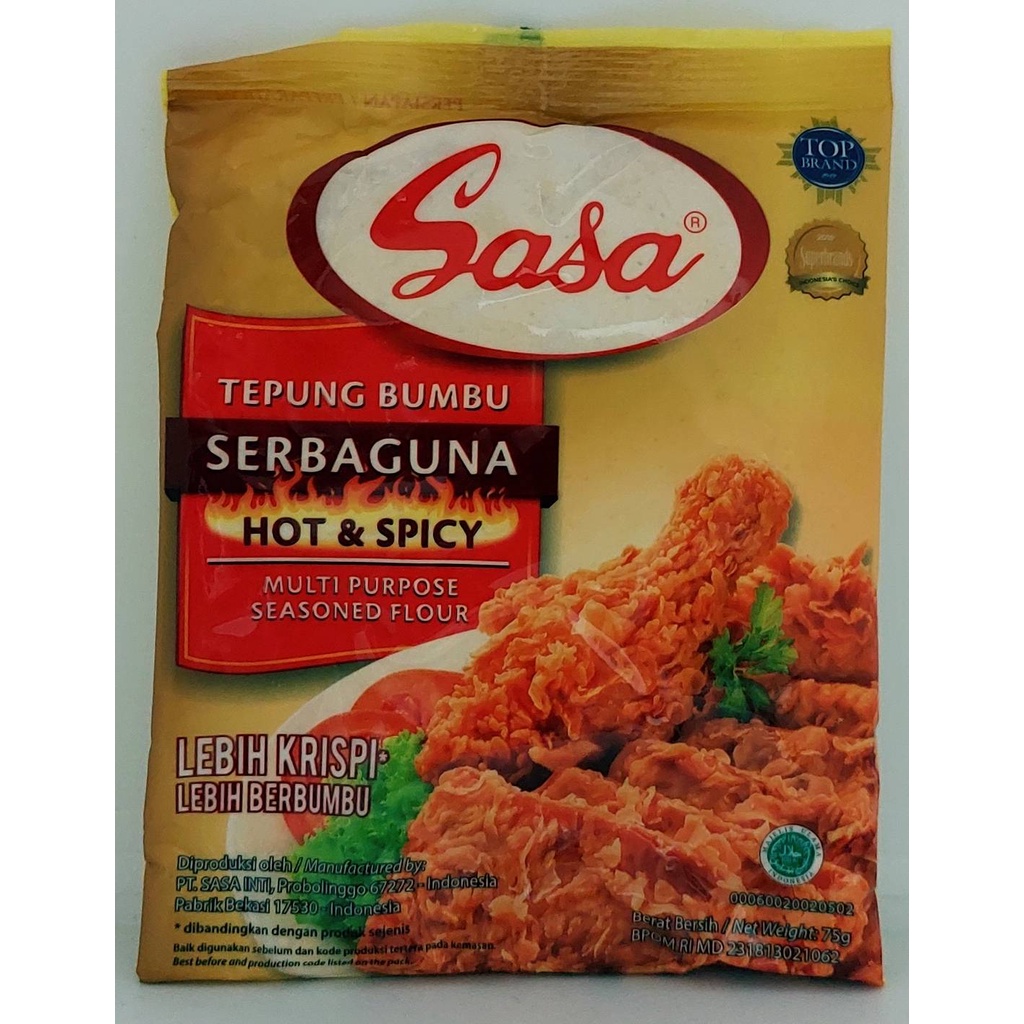 印尼 辣味酥炸粉 Sasa Tepung Bumbu Serbaguna Hot And Spicy 75g 蝦皮購物