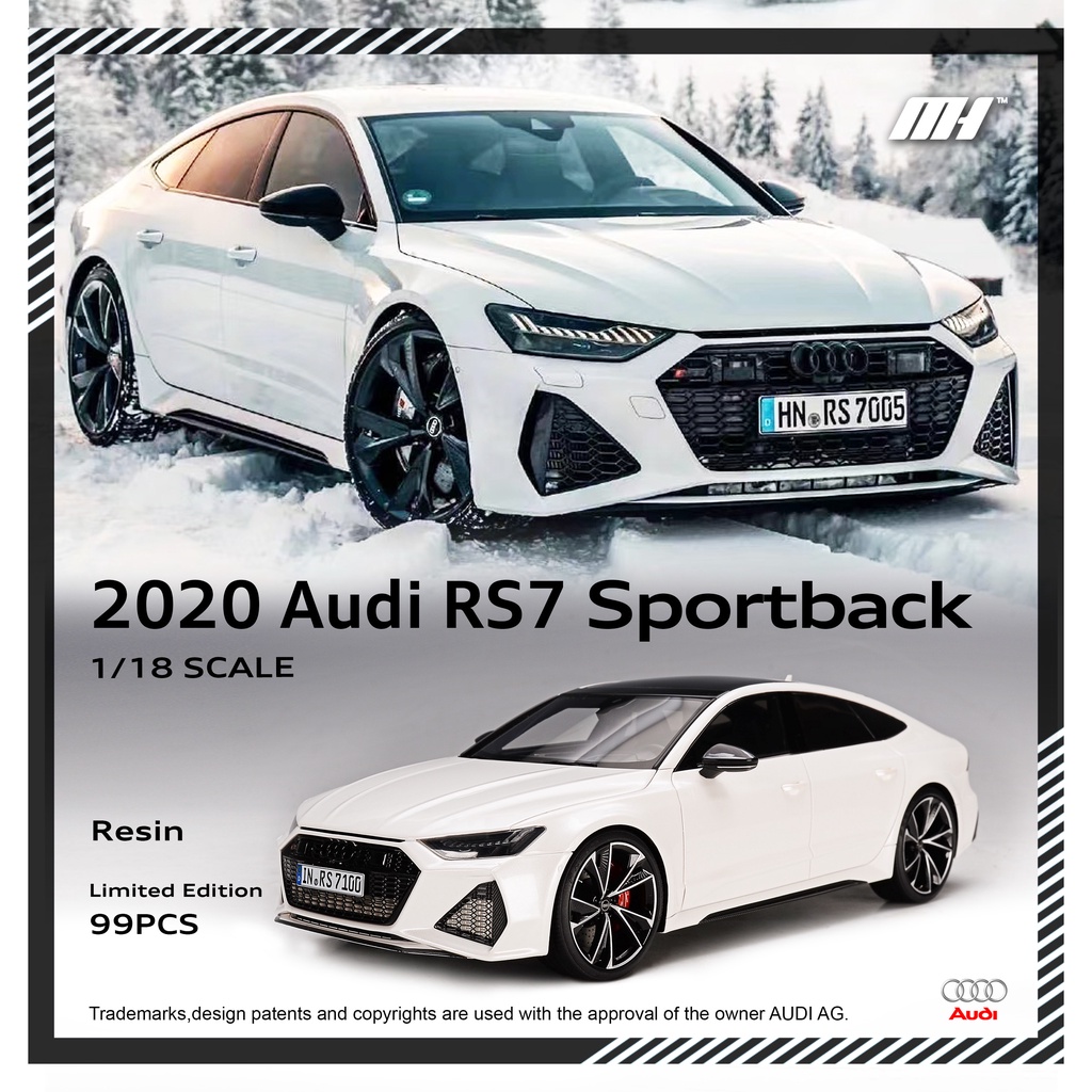 模例】MotorHelix 1/18 Audi RS7 Sportback 珍珠白| 蝦皮購物