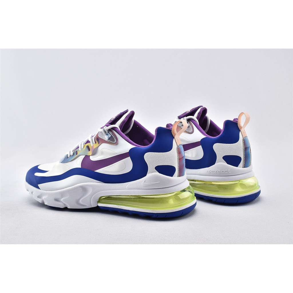 Nike Air Max 270 React Easter Men Sz 6.5- W 8 White-Purple Nebula  🌸CW0630-100