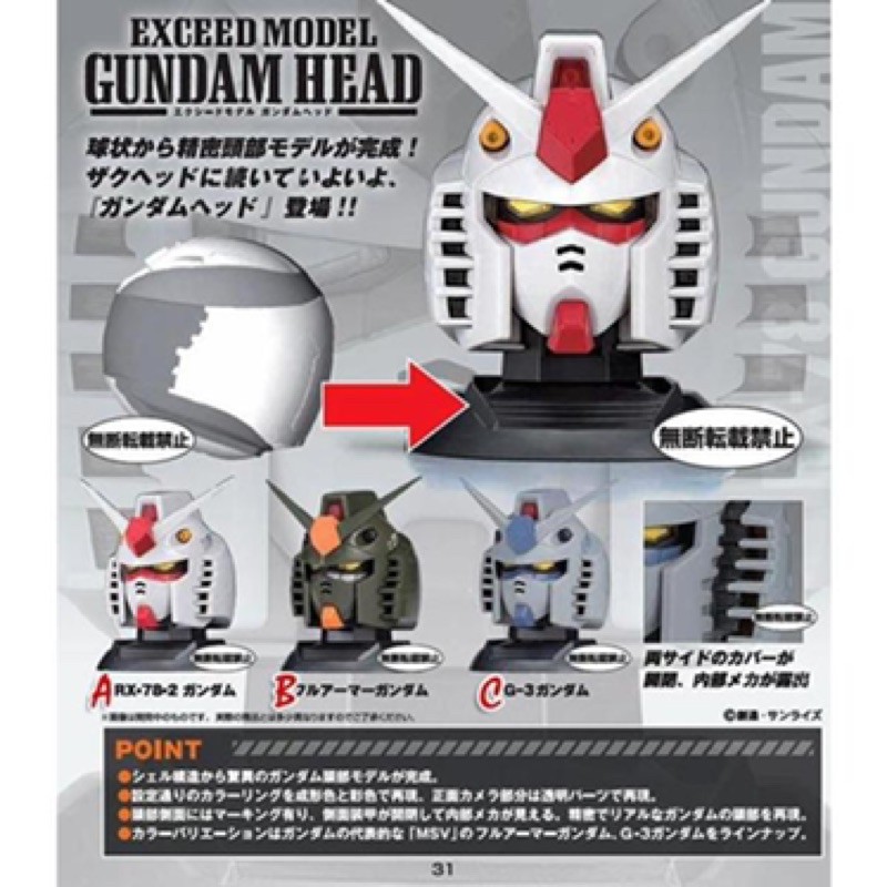鋼彈頭像EXCEED MODEL GUNDAM HEAD RX-78-2 | 蝦皮購物