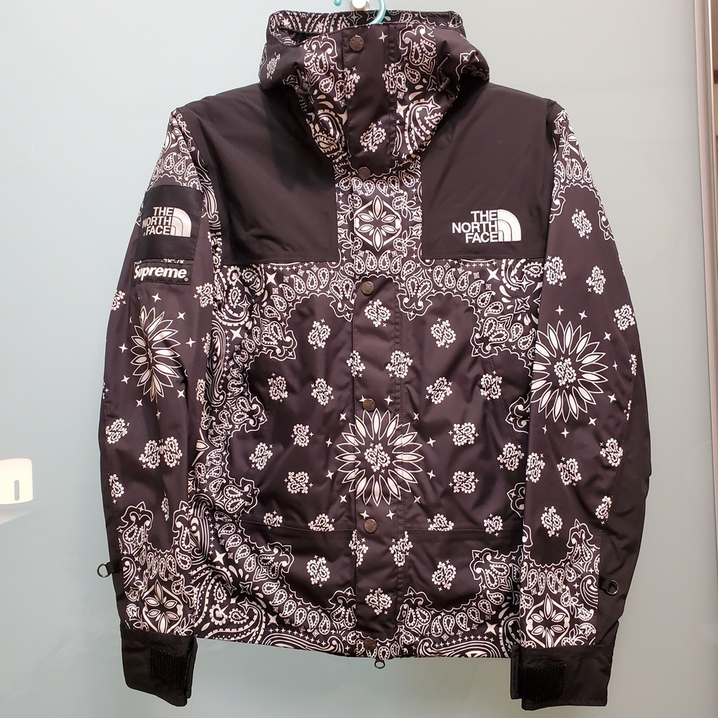 台灣現貨supreme x The North Face 黑變形蟲 風衣外套 S號 Bandana TNF 衝鋒衣