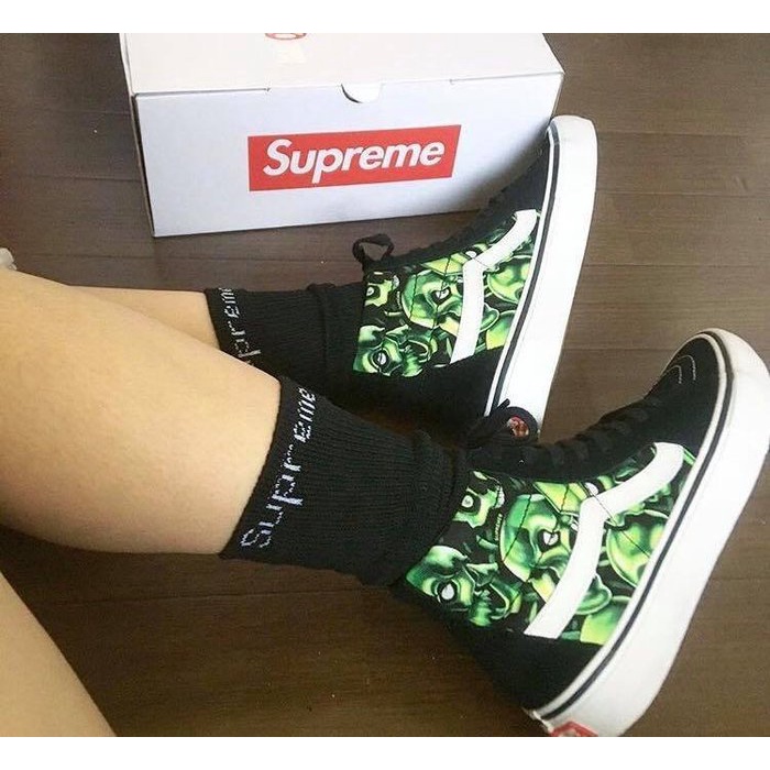 AirRoom全新正品現貨Supreme Vans Skull Pile Sk8-Hi 聯名骷髏高筒