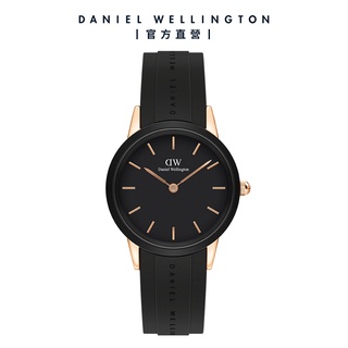 Daniel Wellington】DW 手錶Iconic Motion 躍動黑膠腕錶玫瑰金/銀兩色