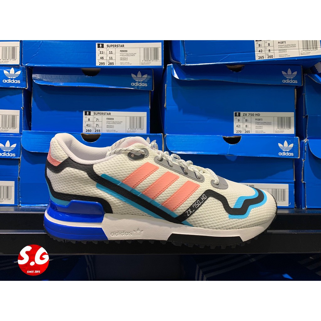 S.G ADIDAS ORIGINALS ZX 750 HD 復古 慢跑 無車縫 網眼 休閒 白粉 男鞋 FV2872