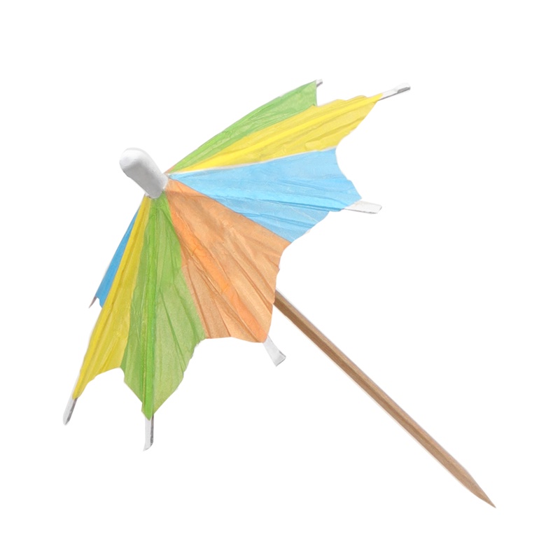 小雨傘約100入/盒調酒裝飾一次性手工彩色紙傘水果籤雞尾酒裝飾