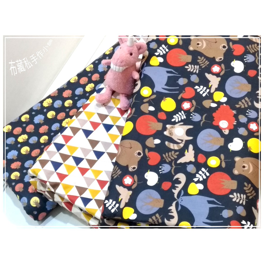 ★布藏私手作小舖★麋鹿小熊三角形ABC斜紋棉布組/手工布藝diy拼布材料/床單被套/規格約80*50公分 | 蝦皮購物