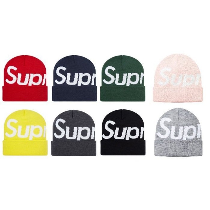 HOMIEZ】 Supreme Big Logo Beanie 大LOGO 毛帽| 蝦皮購物