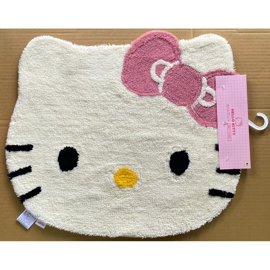Hello Kitty 凱蒂貓 軟毛吸水防滑 腳踏墊 地墊 (白色.粉紅.灰色.日本販售限定.55x63cm.) | 蝦皮購物