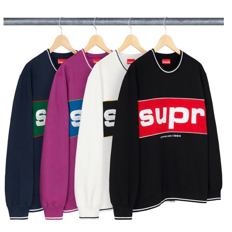 全新現貨19 Supreme Piping Crewneck | 蝦皮購物