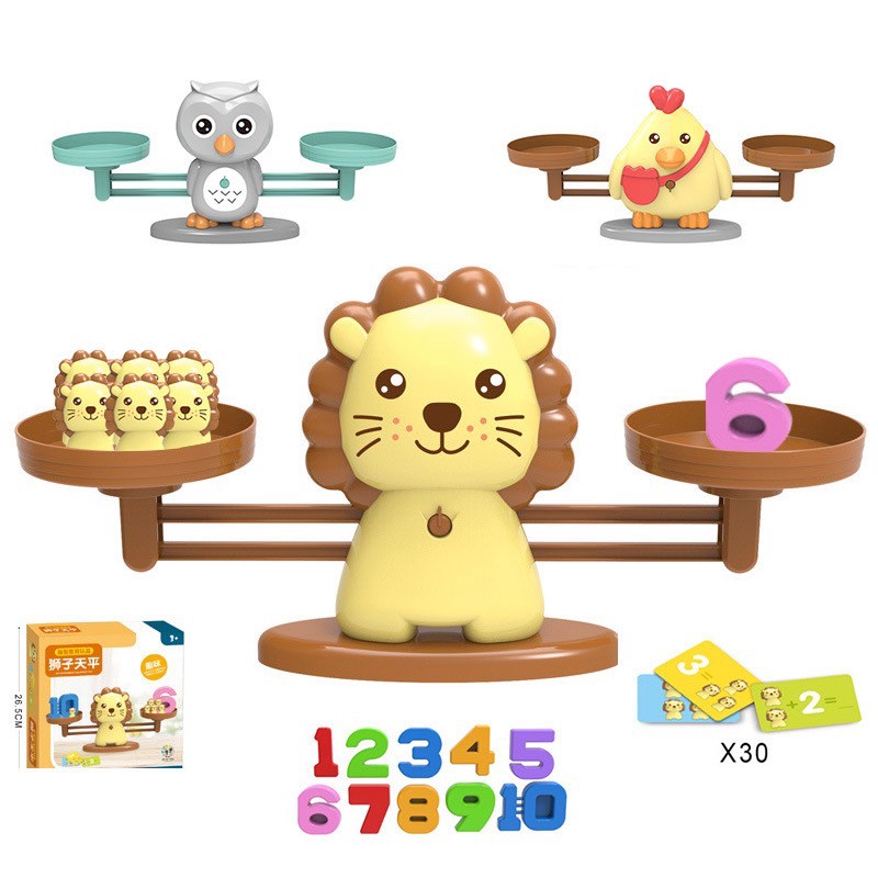 【現貨】 數字天秤 機器人天秤 早教玩具 教學道具 算數天秤 卡通動物恐龍加減算數天枰 | 蝦皮購物