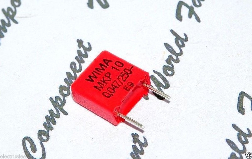 4 Condensatori A Film WIMA MKP10 0.047uF (47nF) 630V 5% Passo 15mm - Made In Germany
