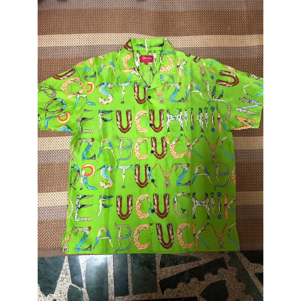 Supreme Alphabet Silk Shirt 綠L 人體字母襯衫| 蝦皮購物