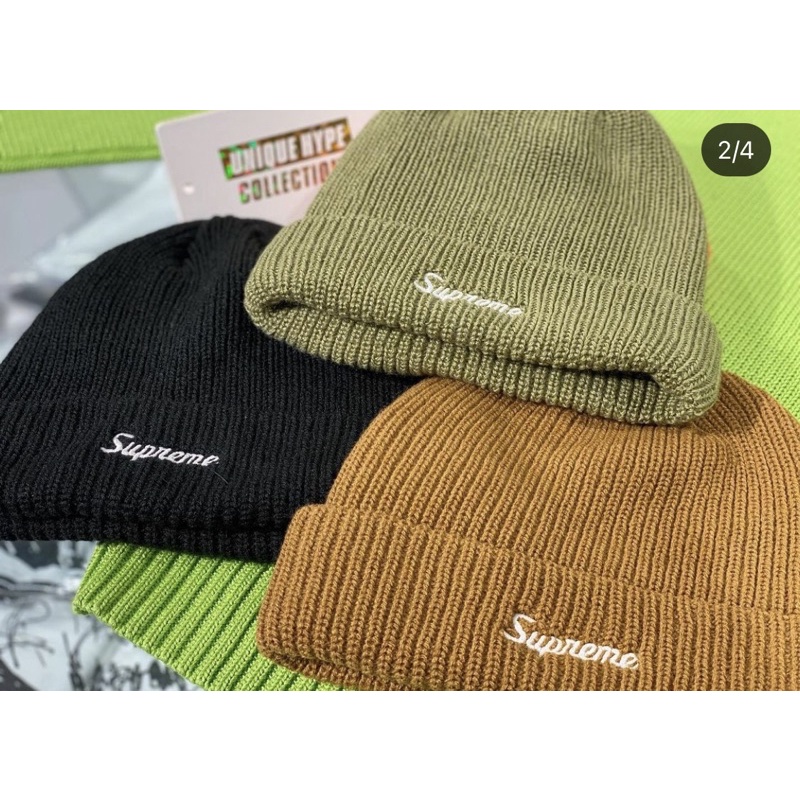 【area0439】全新正品 Supreme Loose Gauge Beanie Logo 草寫 毛帽