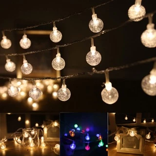 插電款水晶氣泡球聖誕燈10公尺/米100燈可串接型LED燈串 新年居家庭院造景燈條 氣氛燈舞臺燈酒吧婚慶裝飾燈華麗購