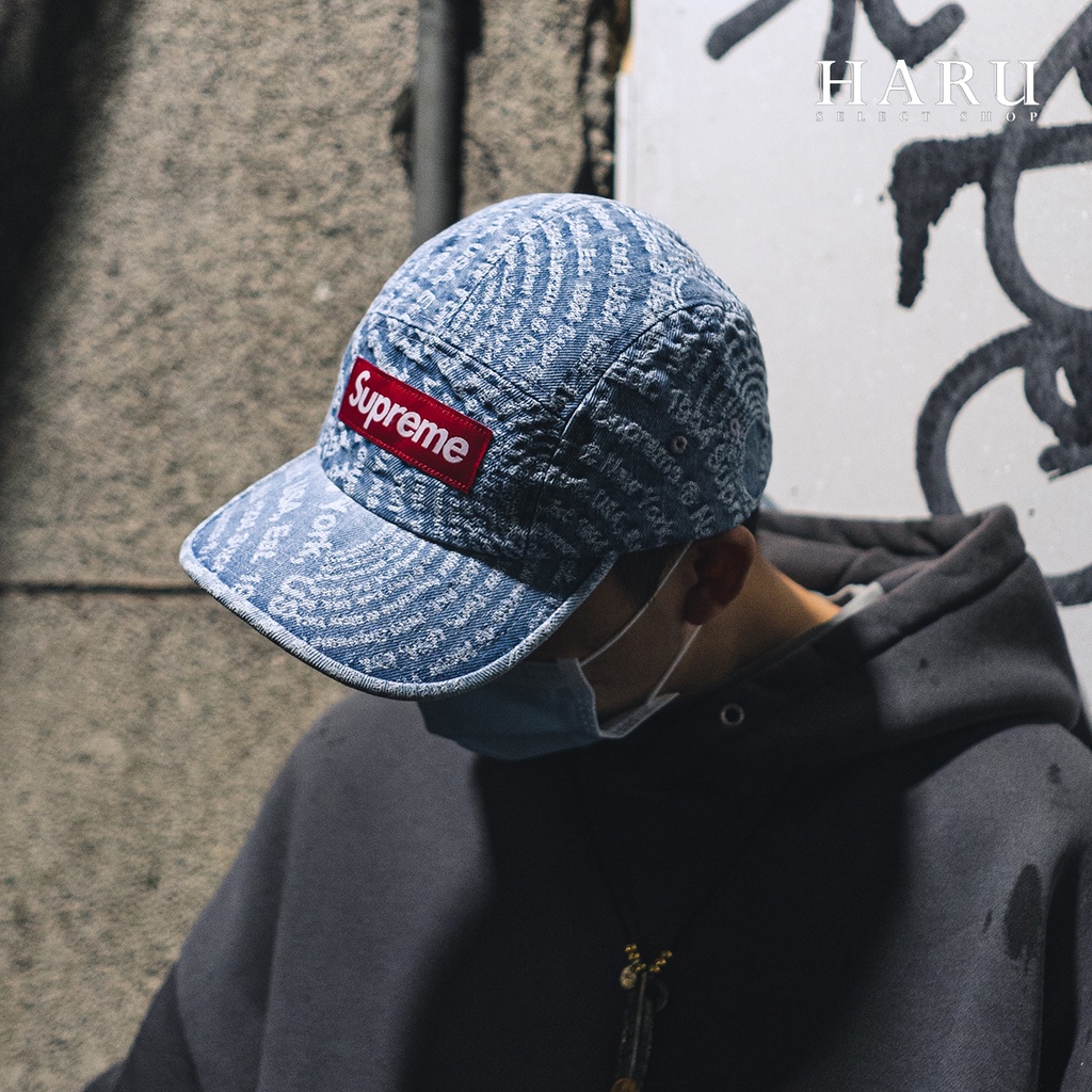 Supreme Circles Jacquard Denim Camp Cap Box logo 丹寧牛仔老帽