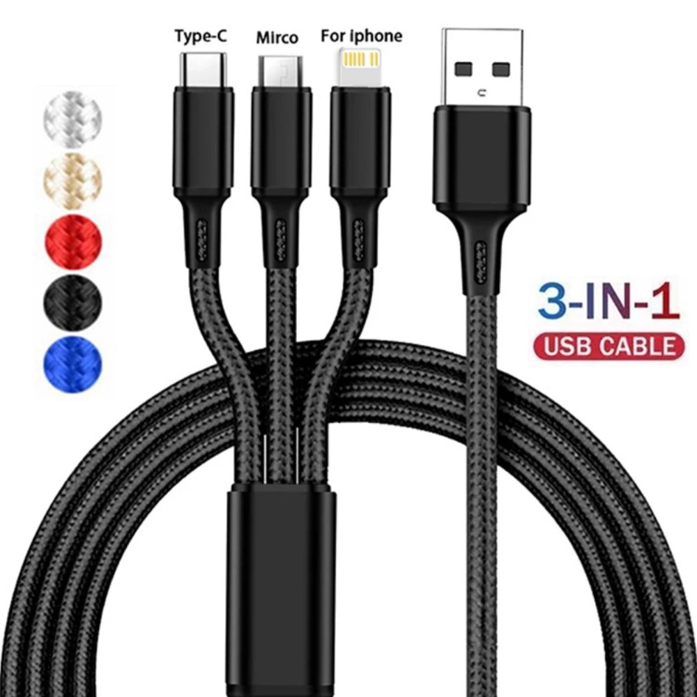 【批發價】5個起批Micro Usb C 型 3 合 1 充電線 / 手機多端口多 Usb 充電數據線 | 蝦皮購物