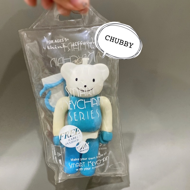 #CHUBBY#早期JohnnyBearWorkshop夏日藍白色/積木熊公仔吊飾/全新未拆/老玩具/附透明貼紙可DIY | 蝦皮購物