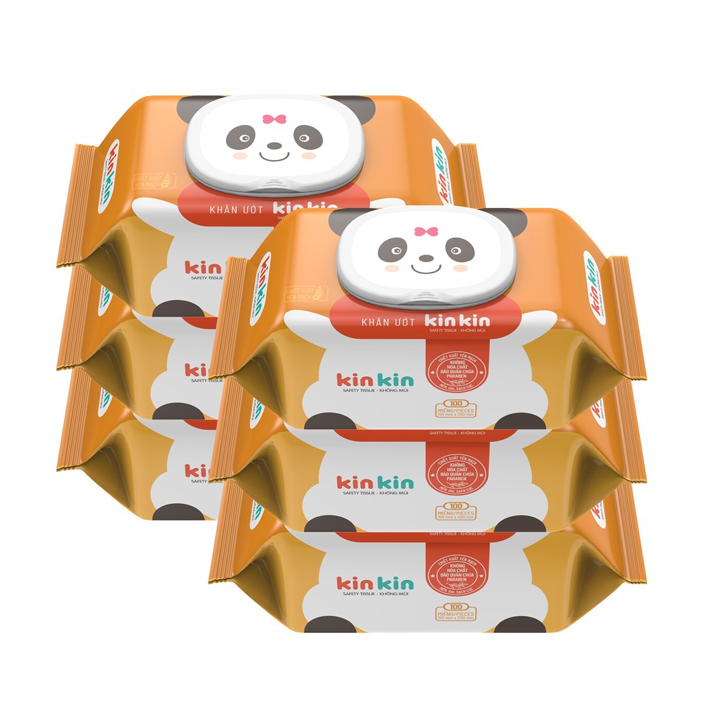 6 包 Kin Kin Kin 濕巾組合,100 張/包,無味,安全方便 | 蝦皮購物