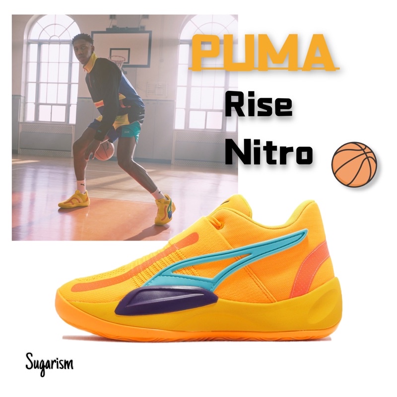 PUMA Rise Nitro 氮氣避震輕量籃球鞋男女尺寸Kuzma 襪套式黃色37701201