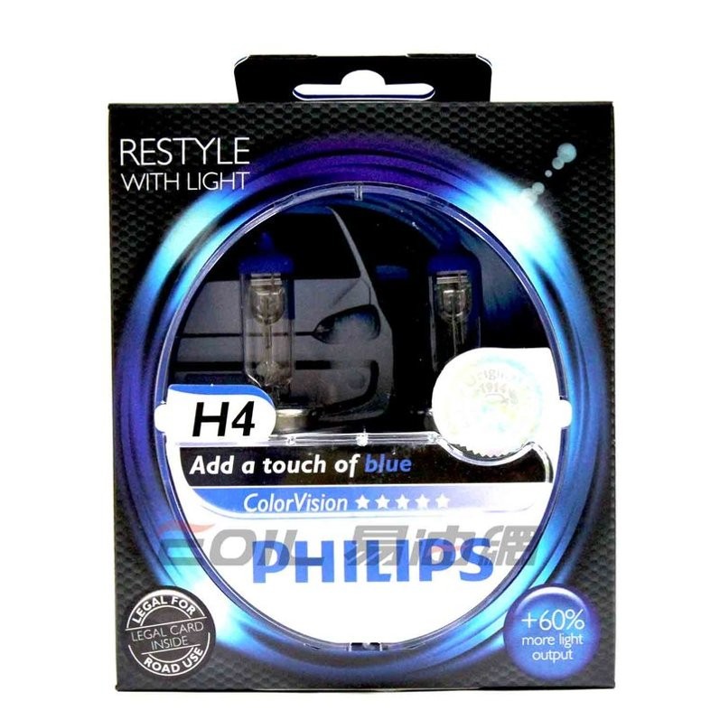 【易油網】 PHILIPS ColorVision H4 H7+60% 3350K 大燈 | 蝦皮購物
