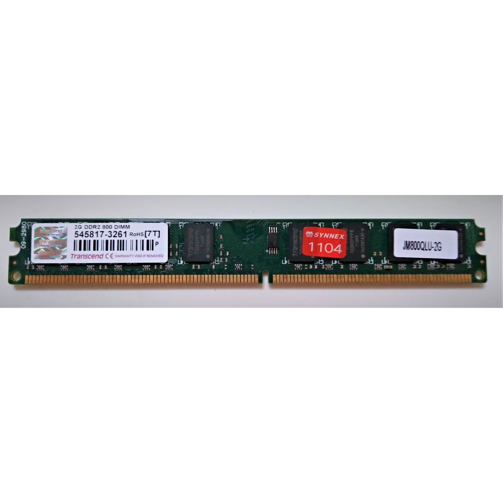 Transcend 創見 2GB DDR2 800 DIMM 桌上型 雙面顆粒 記憶體 | 蝦皮購物