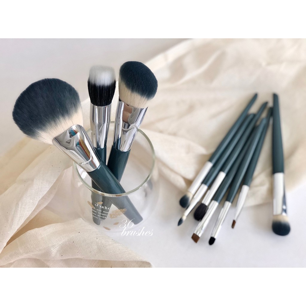 36 brushes｜現貨☆古典墨綠化妝刷【BE1029】 修容刷 扇型散粉刷 散粉刷 腮紅刷 眼影刷 眉刷 | 蝦皮購物