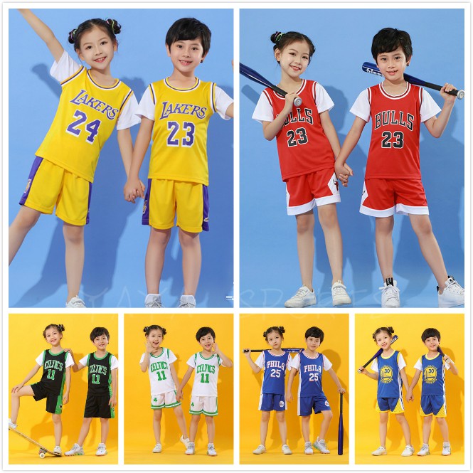 NBA兒童假兩件籃球服套裝 全明星個球隊均有在售 兒童運動衣 表演訓練服 兒童運動褲 兒童球衣 | 蝦皮購物