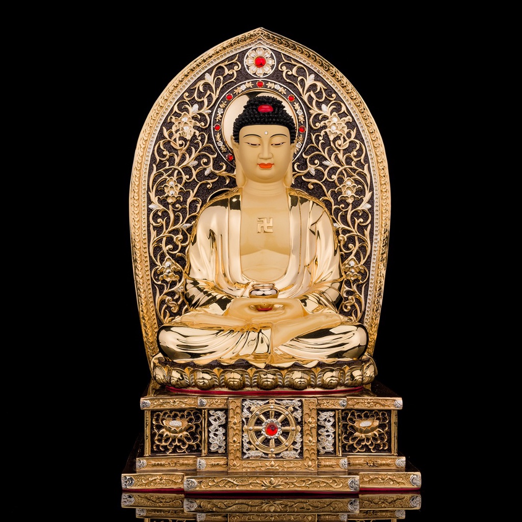 盛凡純銅鎏金藥師佛佛像三寶佛阿彌陀佛娑婆三聖觀音地藏王金剛座