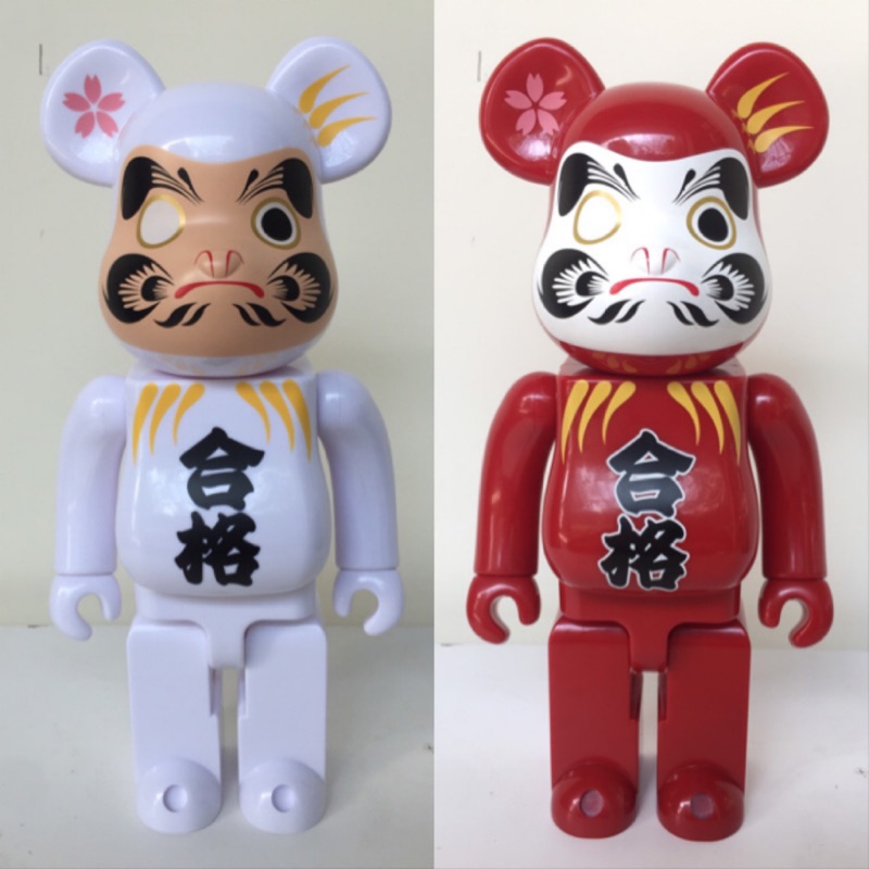 BE@RBRICK- 達摩(白&紅) 合格大願成就_400％ (加贈100% 隨機出貨，未拆無法選)