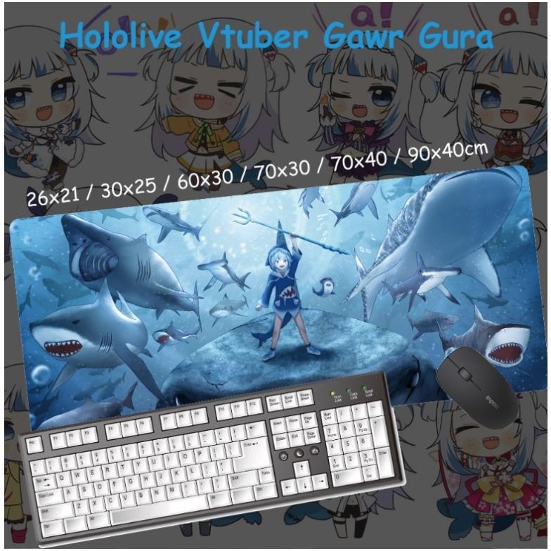 Hololive Vtuber 噶嗚·古拉 Gura 超大鎖邊動漫遊戲滑鼠墊訂製 | 蝦皮購物