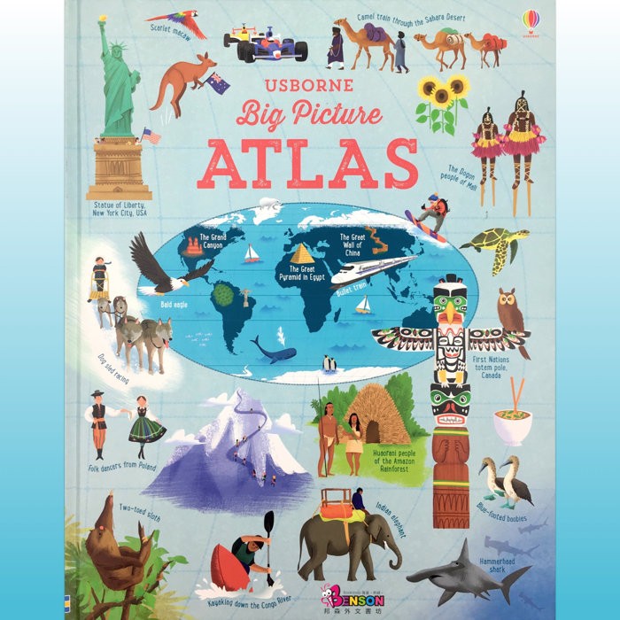 邦森外文書] Usborne Big Picture Atlas 奧斯朋大圖系列：世界地圖篇